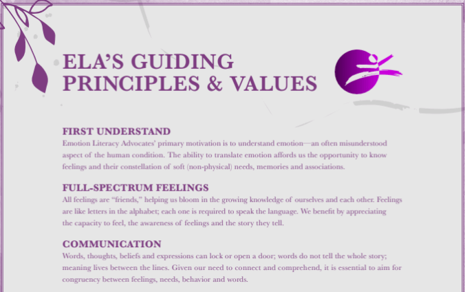 ELA's Guiding Principles & Values